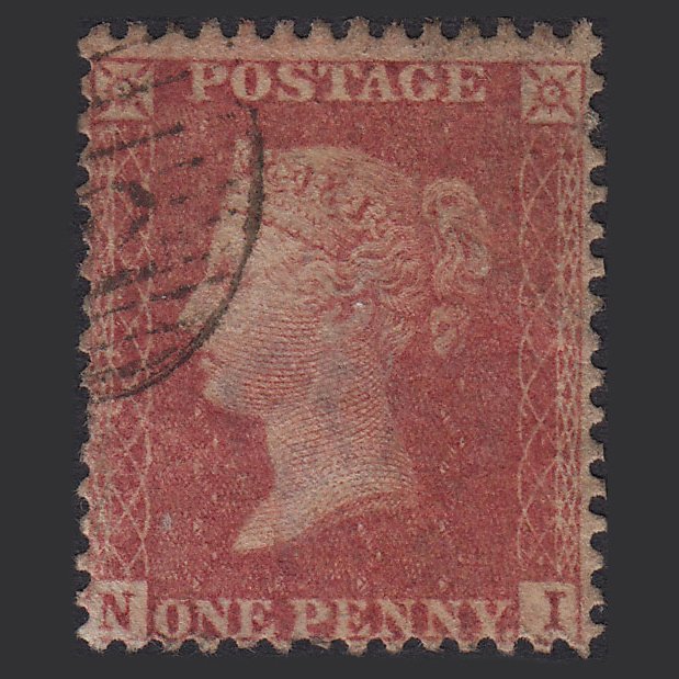 GB QV 1857 1d Rose-red (Plate 60) SG40-C10(1) NI GU Light Cancel