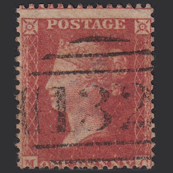 GB QV 1857 1d Rose-red (Plate 48) SG40-C10(1) MC FU Brighton 132 Misperf