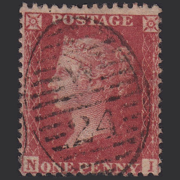 GB QV 1857 1d Rose-red (Plate 55) SG40-C10(1) NI FU London D&S W24