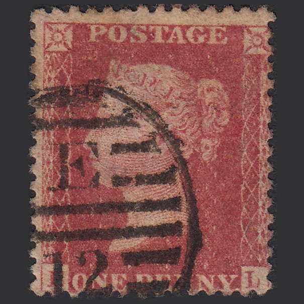 GB QV 1857 1d Rose-red (Plate 55) SG40-C10(1) EL GU London D&S E12