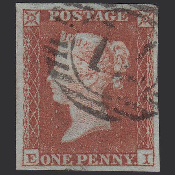 GB QV 1841 1d (Plate 142) SG8-B2(1) EI VFU 4 Good Margins London D&S 71
