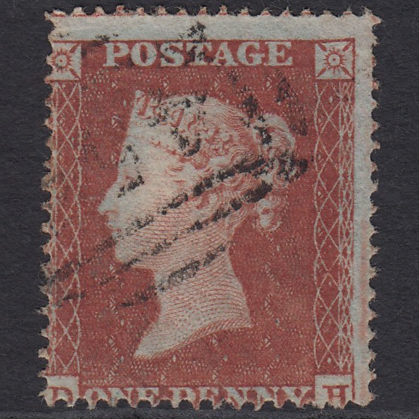 GB QV 1854 1d Red-brown (Plate 196) SG17-C1(1) DH FU Leominster 454 Misperf