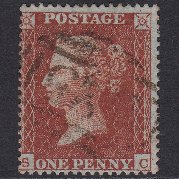 GB QV 1855 1d Red-brown (Plate 1) SG21-C4(1) SC FU Light Cancel
