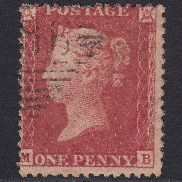 GB QV 1857 1d Rose-red (Plate 55) SG40-C10(1) MB GU Dublin 186