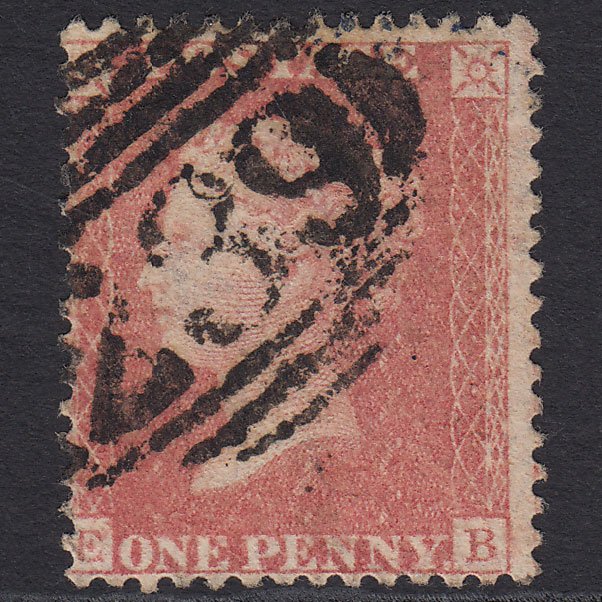 GB QV 1857 1d Pale Rose Transitional (Plate 43) SGC9A(1) EB FU Dawlish 239