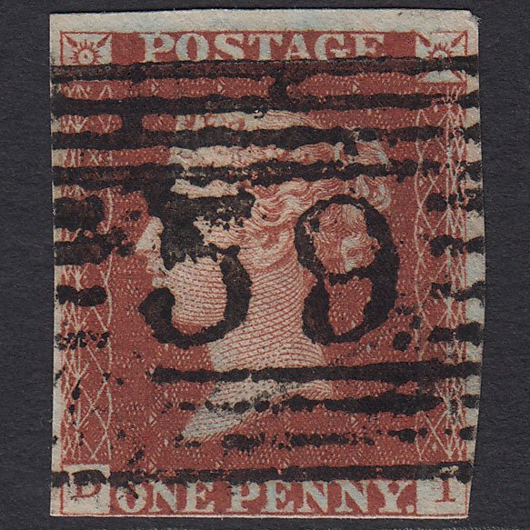 GB QV 1841 1d Red-brown (Plate 44) SG8-B1(1) DI FU Broadford 59