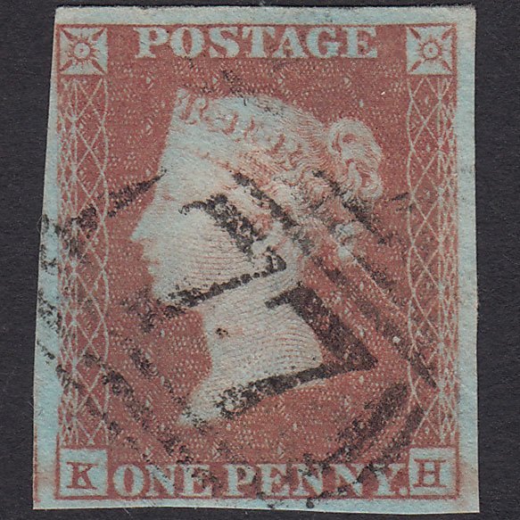GB QV 1841 1d Very Blued (Plate 89) SG8a-B1(2) KH FU 4M Cheltenham 177