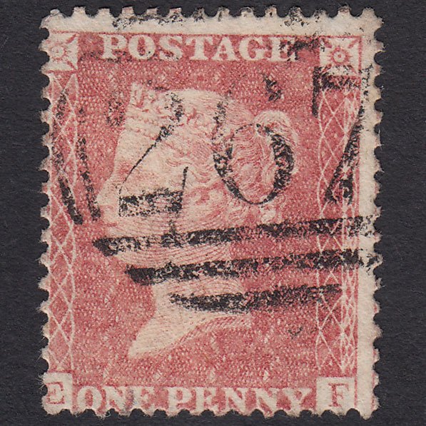GB QV 1857 1d Pale Rose (Plate 66) SG39-C10(3) EF FU Durham 267 Misperf