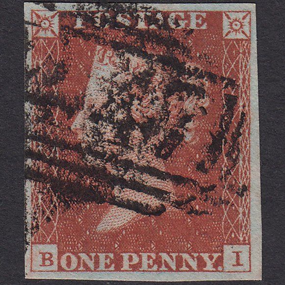GB QV 1841 1d Red-brown (Plate 46) SG8-B1(1) BI GU 4 Margins Leeds 447