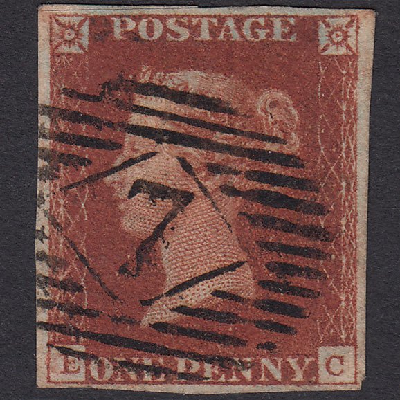 GB QV 1841 1d Deep Red-brown (Plate 52) SG10-B1(4) EC FU 4M London IS 7