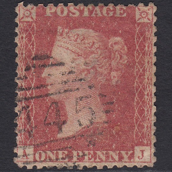 GB QV 1857 1d (Plate 57) SG40-C10(1) AJ GU Missing Imprimatur Waterford 445
