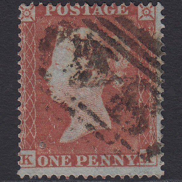 GB QV 1854 1d (Plate 177) SG17-C1(1) KK FU Canterbury 84 Paper Flaw