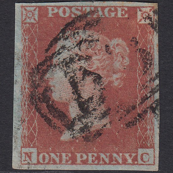 GB QV 1841 1d Red-brown (Plate 154) SG8-B2(1) NC FU 4 Margins
