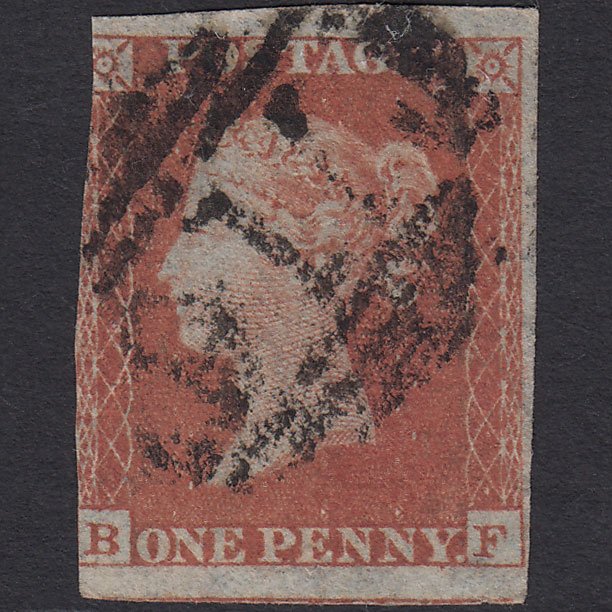 GB QV 1841 1d Red-brown (Plate 167) SG8-B2(1) BF GU 3 Margins