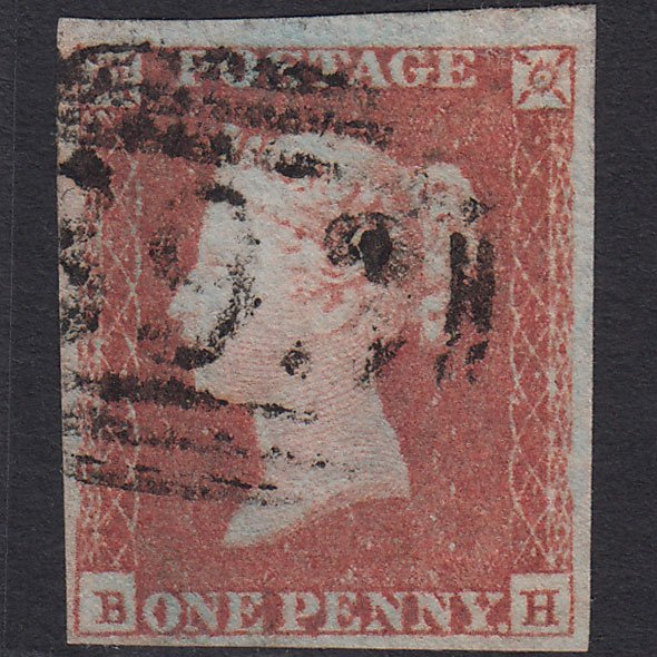 GB QV 1841 1d Red-brown (Plate 98) SG8-B1(1) BH FU 4 Margins