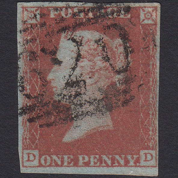 GB QV 1841 1d Red-brown (Plate 103) SG8-B1(1) DD FU 4 Margins Plymouth 620