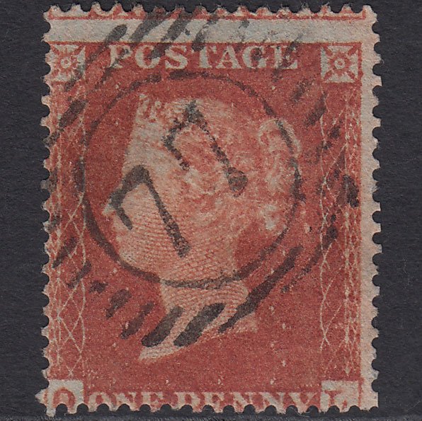 GB QV 1854 1d Red-brown (Plate 191) SG17-C1(1) QL GU London D&S 77 Misperf