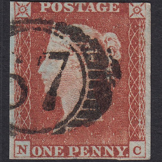 GB QV 1841 1d Red-brown (Plate 65) SG8-B1(1) NC FU 3 Margins London D&S 67