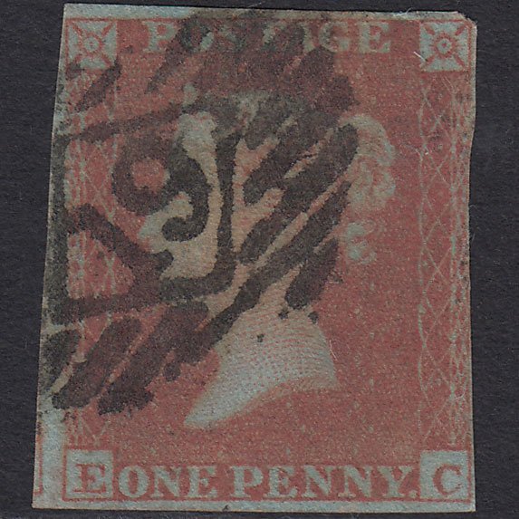 GB QV 1841 1d Very Blued (Plate 169) SG8a-B1(2) EC GU London IS 19