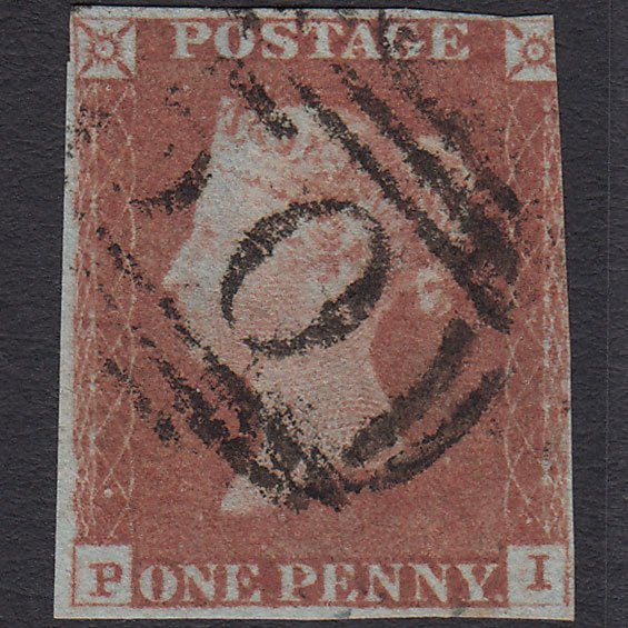 GB QV 1841 1d Red-brown (Plate 71) SG8-B1(1) PI FU 3 Margins Barnstaple 50