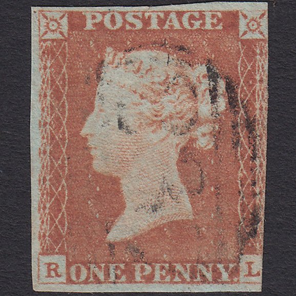 GB QV 1841 1d Red-brown (Plate 73) SG8-B1(1) RL GU 3 Margins Dartmouth 237