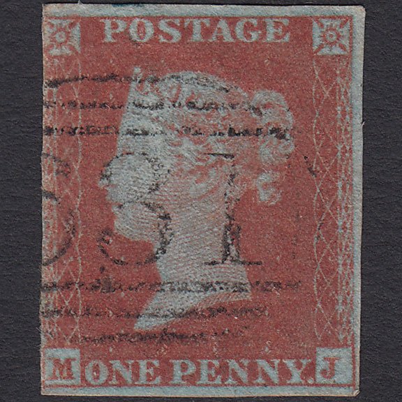 GB QV 1841 1d Very Blued (Plate 135) SG8a-B1(2) MJ FU 3m Frodsham 631