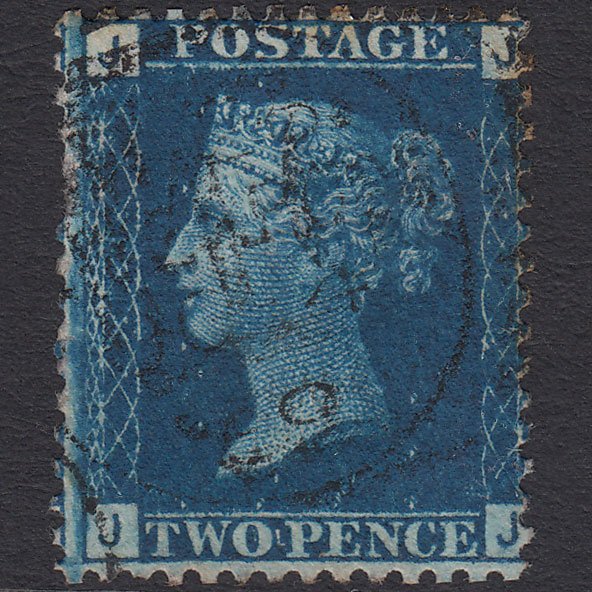 GB QV 1869 2d Blue (Plate 13) SG46-G3 JJ GU CDS Cancel