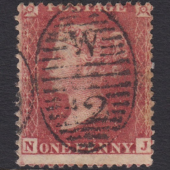 GB QV 1857 1d Rose-red Pl 59 SG40-C10(1) NJ GU London D&S W12 Misperf