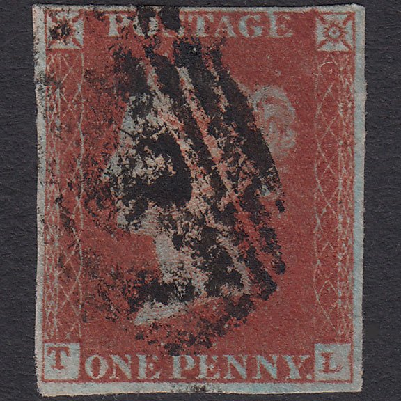GB QV 1841 1d Red-brown SG8-B1(1) TL GU 4 Margins