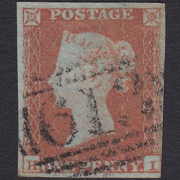 GB QV 1841 1d Red-brown (Plate 103) SG8-B1(1) HI FU 4M Petersfield 613