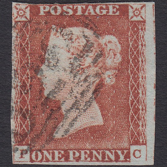 GB QV 1841 1d Red-brown (Plate 64) SG8-B1(1) PC GU 4 Margins Gravesend 322