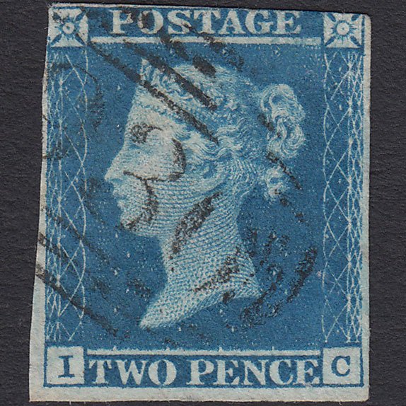GB QV 1841 2d Blue (Plate 3) SG14-E1(2) IC GU York 930