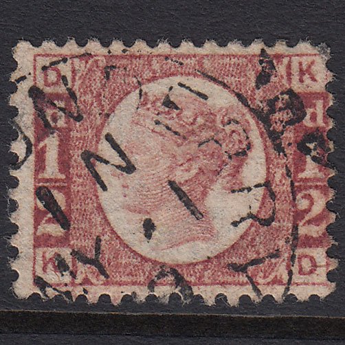 GB QV 1870 1/2d Rose-red (Plate 13) SG48-G4 KD VFU Londonderry CDS Cancel