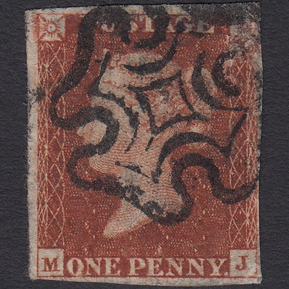 GB QV 1841 1d Red-brown Penny Black (Plate 9) SG7-A2 MJ PU 4 Margins MX