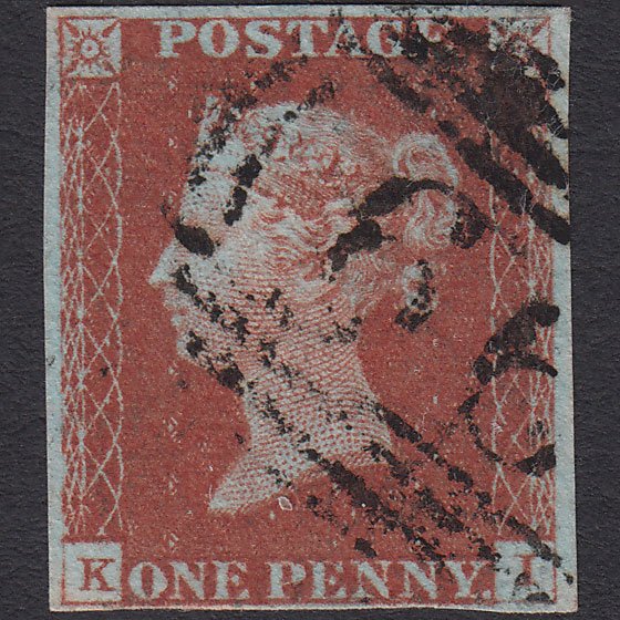 GB QV 1841 1d Red-brown (Plate 58) SG8-B1(1) KI FU 4 Margins Berwick 66