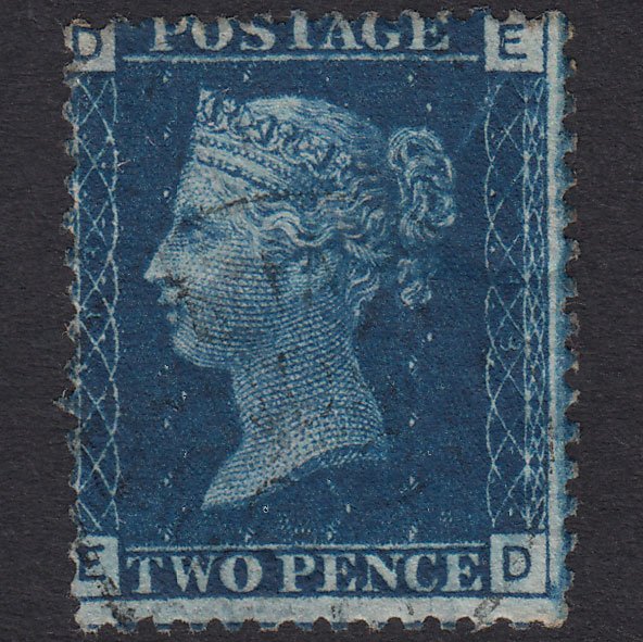 GB QV 1869 2d Deep Blue (Plate 13) SG47-G3 ED FU Light CDS Cancel