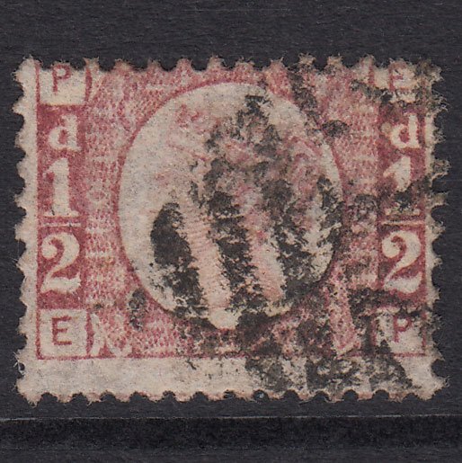 GB QV 1870 1/2d Rose-red (Plate 10) SG48-G4 EP GU Ireland Misperf