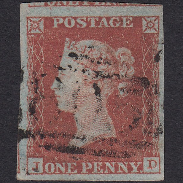 GB QV 1841 1d (Plate 129) SG8-B2(1) JD FU 4 Good Margins Torquay 805