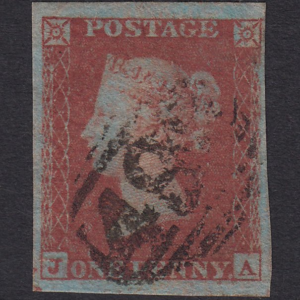 GB QV 1841 1d Very Blued (Plate 137) SG8a-B1(2) JA GU 4 Margins Ornament