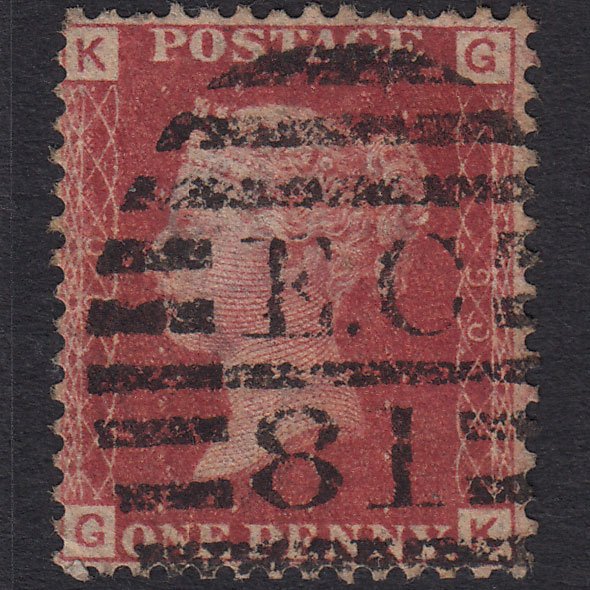 GB QV 1864 1d Lake-red (Plate 90) SG44-G1(2) GK GU London D&S EC81