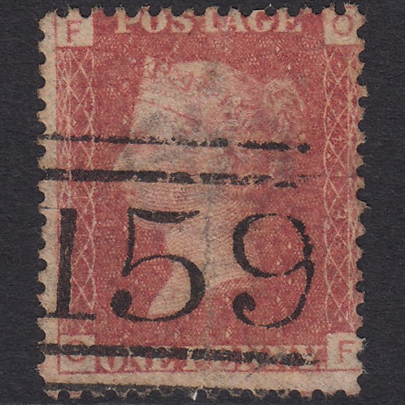 GB QV 1864 1d Rose-red (Plate 113) SG43-G1(1) OF GU Glasgow 159