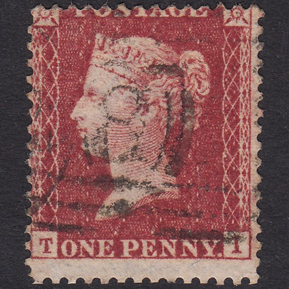 GB QV 1857 1d Deep Rose-Red Plate 46 SG41-C10(4) TI GU Misperf