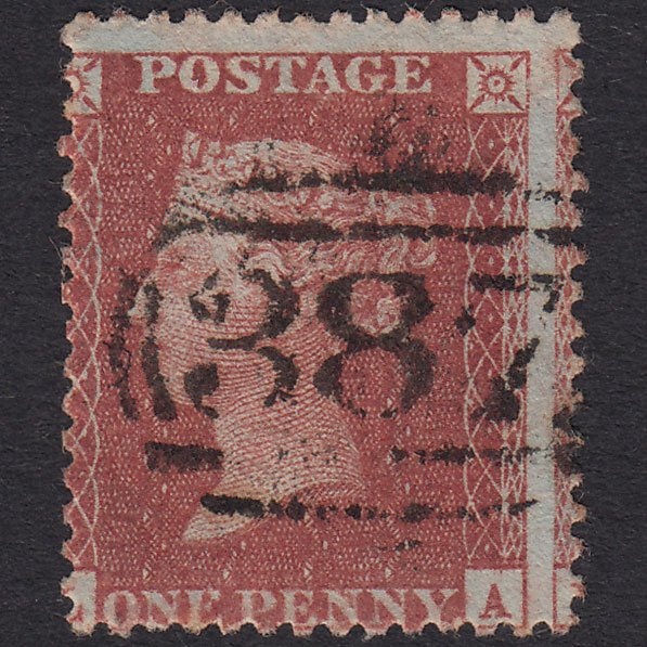 GB QV 1856 1d Plate 29 SG29-C8(1) LA FU Huddersfield 387 Misperf