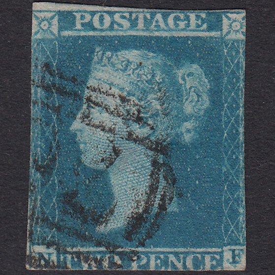 GB QV 1841 2d Blue Plate 3 SG14-E1(2) NF GU