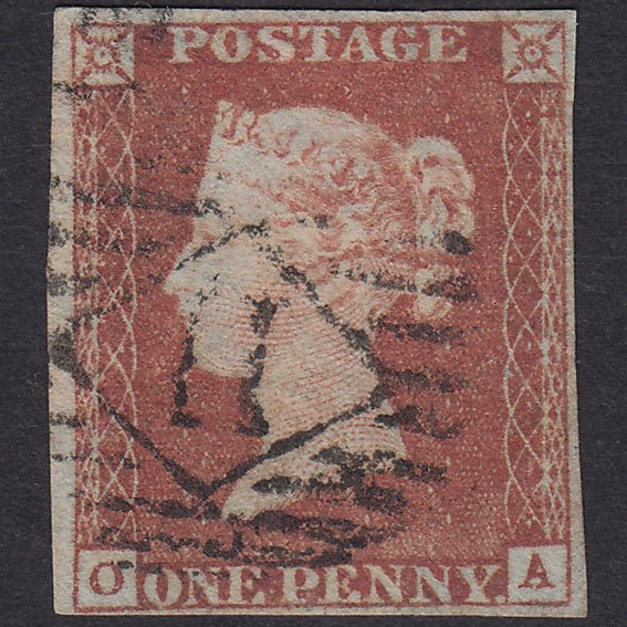 GB QV 1841 1d Red-Brown Plate 76 SG8-B1(1) OA FU 4 Margins London Is 11