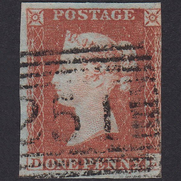 GB QV 1841 1d Plate 62 SG8-B1(1) Constant Variety DL FU 3M Montrose 251