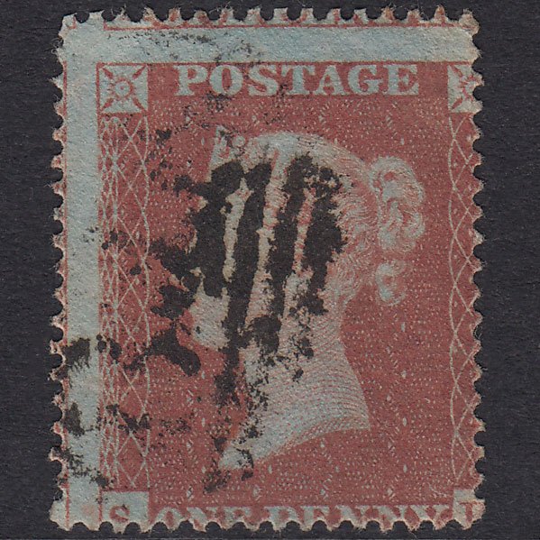 GB QV 1854 1d Red-Brown Plate 182 SG17-C1(1) SK GU Misperf