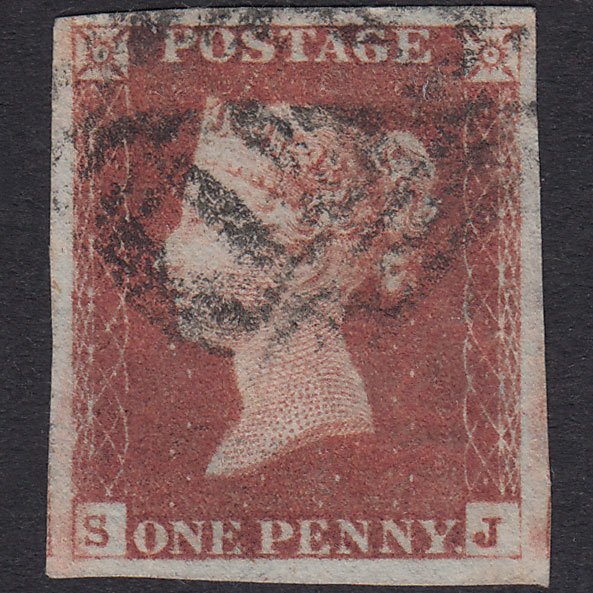 GB QV 1841 1d Plate 69 SG8-B1(1) SJ FU Missing Imprimatur 4 Big Margins