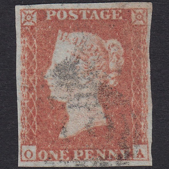 GB QV 1841 1d Orange-Brown Plate 98 SG12-B1(6) OA GU Light Cancel