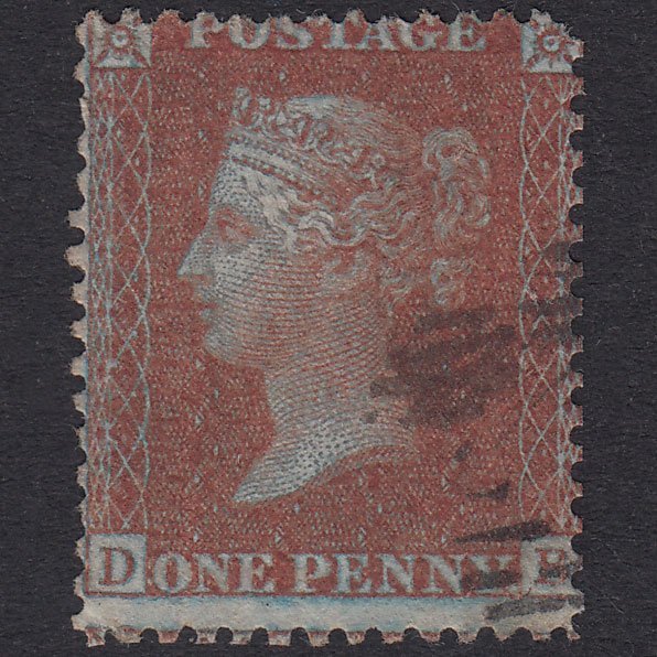 GB QV 1855 1d Red-Brown Plate 25 SGC7(1) DB GU Light Cancel Reperfed